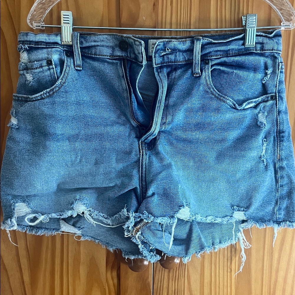 Abercrombie & Fitch Frayed High Rise Jean Shorts